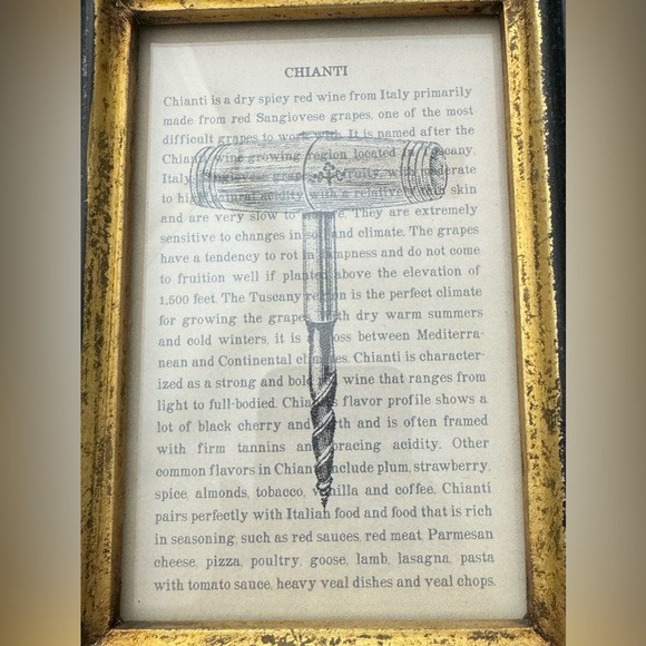 Two’s Company Vintage Print, Chianti and Corkscrew Theme, Frame 6x8 - Picture 6 of 6